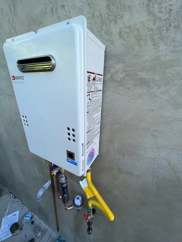 Tankless water heater installation for Palomino Farms homes